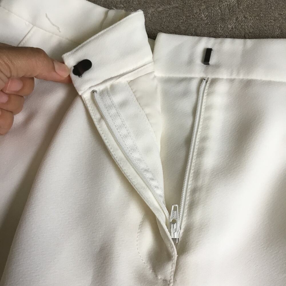 SOMETHING NAVY Ivory Pleated Wide Leg Trousers - Size 8 - Picture 10 of 12